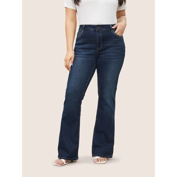 Size 24 BloomChic Bootcut Very Stretchy Mid Rise Medium Wash Sculpt Waist Jeans - Picture 1 of 6